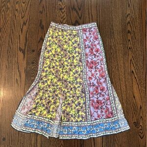 Alice + Olivia Multicolor Floral Midi Skirt